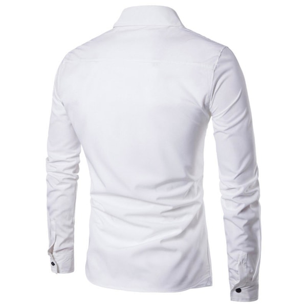 Herreoverdele Langærmet skjorte Formel forretningsskjorte White L