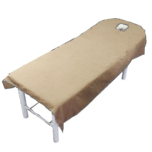Massagebordsduk med ansiktshål Tvättbar återanvändbar cover Coffee 120cmx190cm Opening
