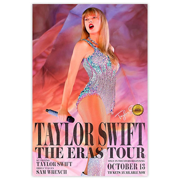 Taylor Swift-plakat The Eras Tour Veggkunst 13. oktober World Tour Filmplakater Veggdekorasjoner Uinnrammede Fans Gaver -ES 40*60cm