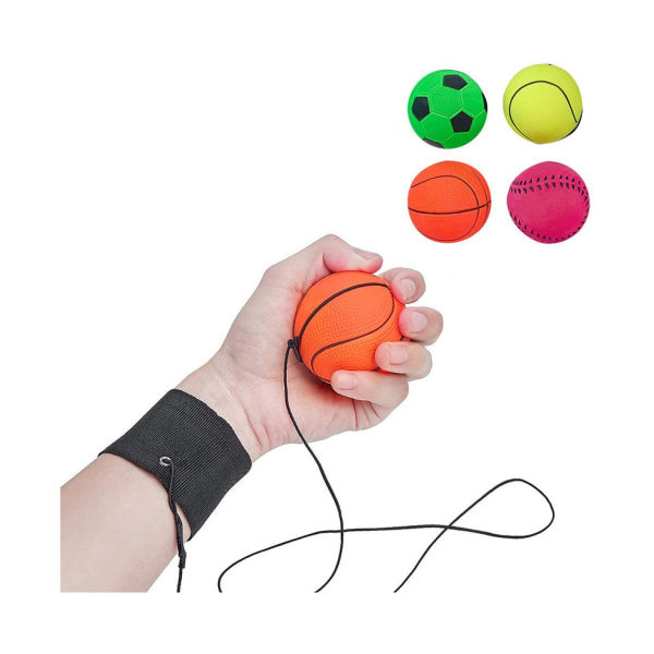 Håndledsreturbolde til børn - 4 stk Elastiske sportsbolde
