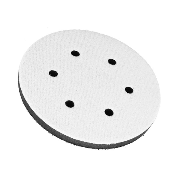 150 mm halkaisijaltaan pehmeä puskurivaahtomuovinen liitäntätyyny hiomatyynyille (6 reikää)