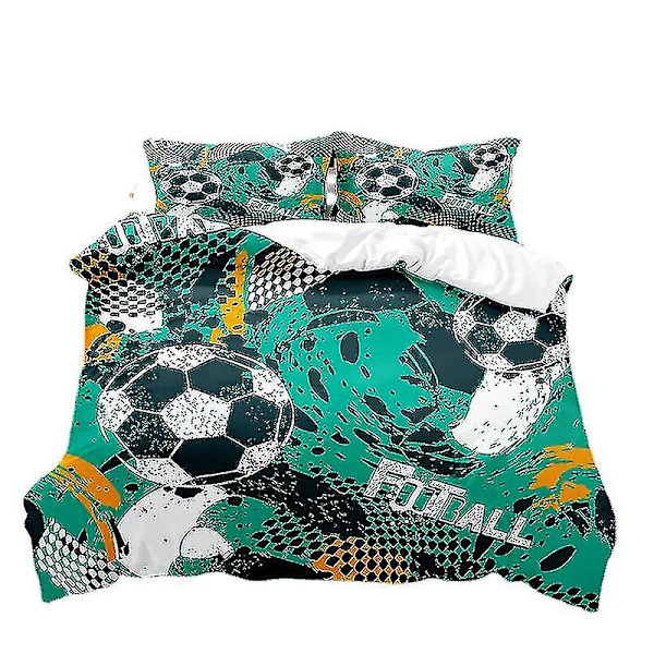 Jalkapallotulostus Vuodevaatteet set Baseball Jalkapallo Koripallo kuvio Cover Set Koti Makuuhuoneen Sisustus Vuodevaatteet Liinavaatteet Vuodevaatteet-3 style 1 180*210three-piecesuit