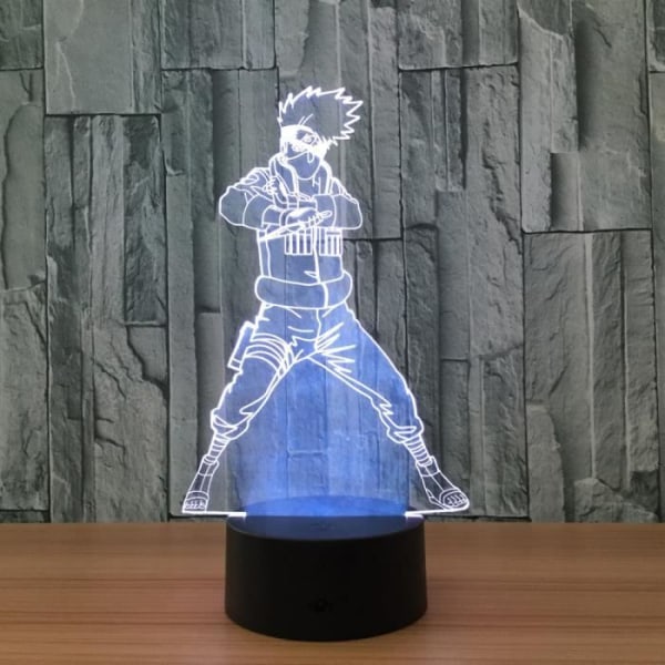 3D Nattljuslampa Akryl Färgglad Naruto Hatake Kakashi Hemgåva Ny -h