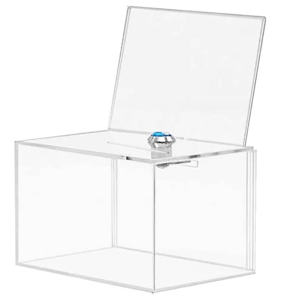 Donationslåda i akryl - Box för röstning, välgörenhet, omröstningar, undersökningar, utlottningar, tävlingar, råd, tips