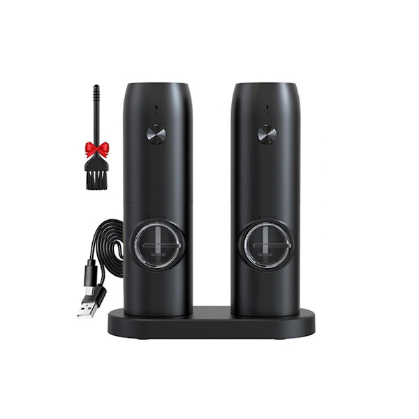 Sähköinen Mylly Painovoima-anturi Mini Suolapippurimylly Sähköinen Suola- ja Pippurimylly 2 USB Re Black
