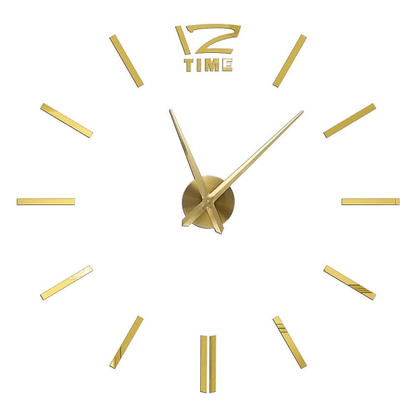 Romertalls Veggklokker 3d DIY Speil Veggklokke Akryl Klistremerke Mote Kvarts Klokker Klokker Hjem Dekorasjon Reloj De Pared Gold 4 27inch 2D (No EVA)