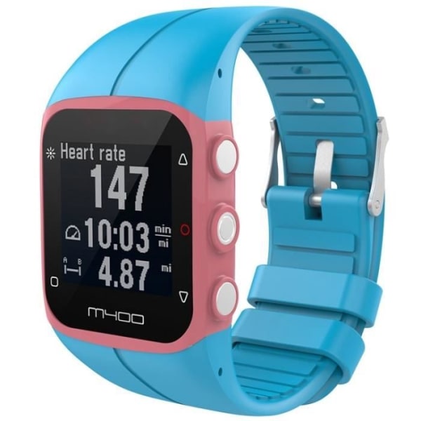Silikonbåndklokkerem for Polar Watch M400/M430 GPS 5,5-8,1 tommer (blå)