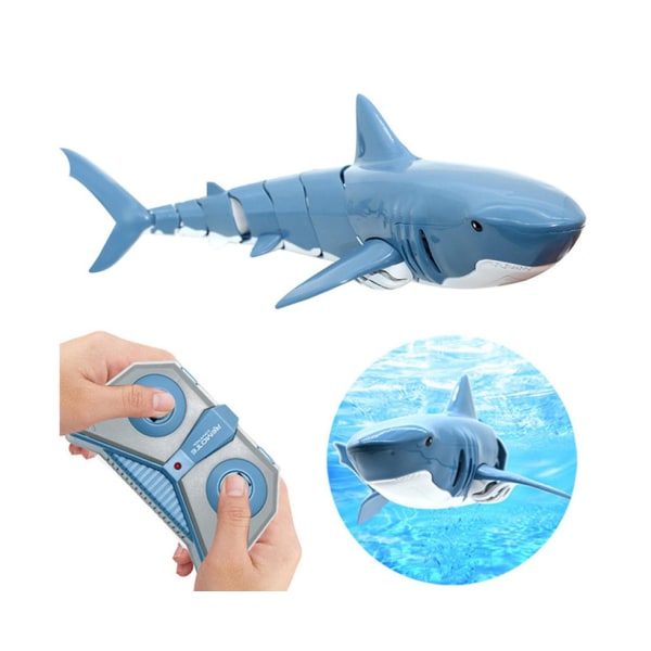 RC Mini Shark Boat - 1:18 2,4G vandtæt elektrisk legetøj til børn (blå)