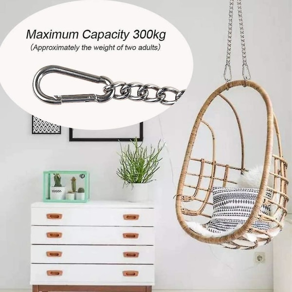 Förlängningskedja kompatibel med hängande stolar Hängstolar och hängmattor med två karbinhakar Justerbar längd -HG