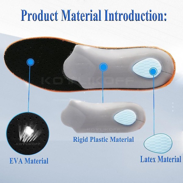 Læder Ortopædiske Indlægssåler til Flade Fødder, Buestøtte, Ortopædiske Sko, Såler til Fødder, Mænd, Kvinder, Børn, O/X Ben Korrigeret EU32 to33 21.5cm