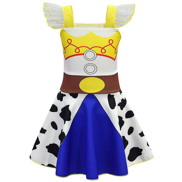 Børn pige Toy Story Jessie Cosplay Sommer Kortærmet Kjole Kostume Outfit-Jessie 7-8 Years