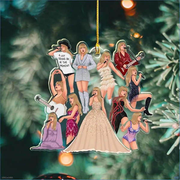 Julepynt til hjemmet, julefestpynt, Taylor Swift-hengende dekorasjon, kompatibel med juletre, gaver -ES D
