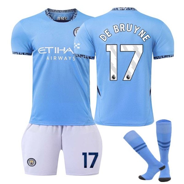 2425 Manchester City hjemmefotballdrakt De Bruyne-drakt med sokker XS(160-165cm)