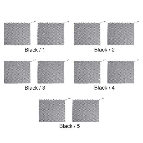 Peisnettgardin - 2 stk, 61x45,7 cm, Forhindrer gnistskader, Rustbestandig, Elegant design black 5