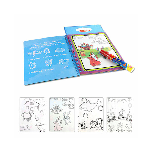 Water Reveal Magic Coloring Book - Gjenbrukbare aktivitetsbøker