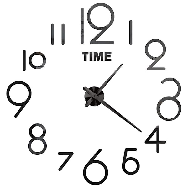 Roomalaiset Numerot Seinäkellot 3d DIY Peili Seinäkello Akryyli Tarra Muodikkaat Kvartsikellot Kello Koti Sisustus Reloj De Pared Black D 27inch 2D (No EVA)