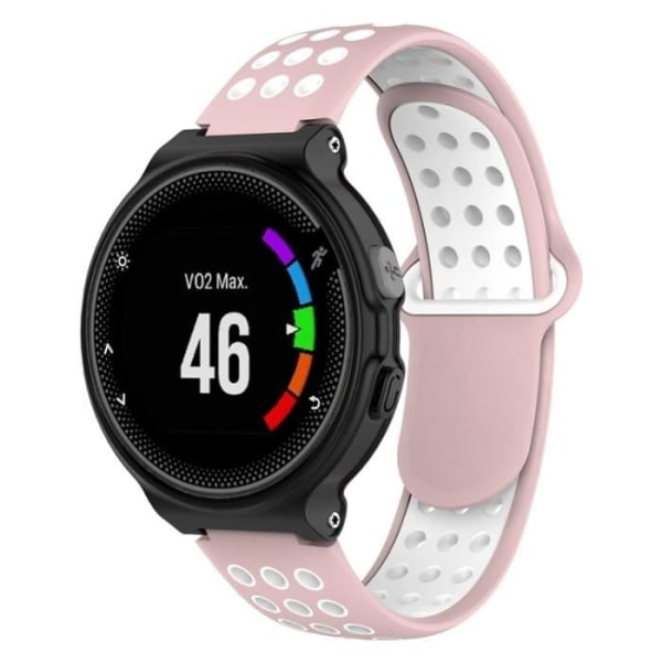 Silikone urrem til Garmin Forerunner 220 230 235 630 620 735 645 Approach S20 S60 GPS-ur (Pink+White)