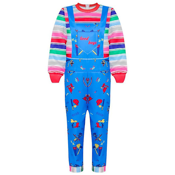 Halloween børnelegedukke Chucky Cosplay Jumpsuit kostume til 2-16 år børn-blå 12-14 Years