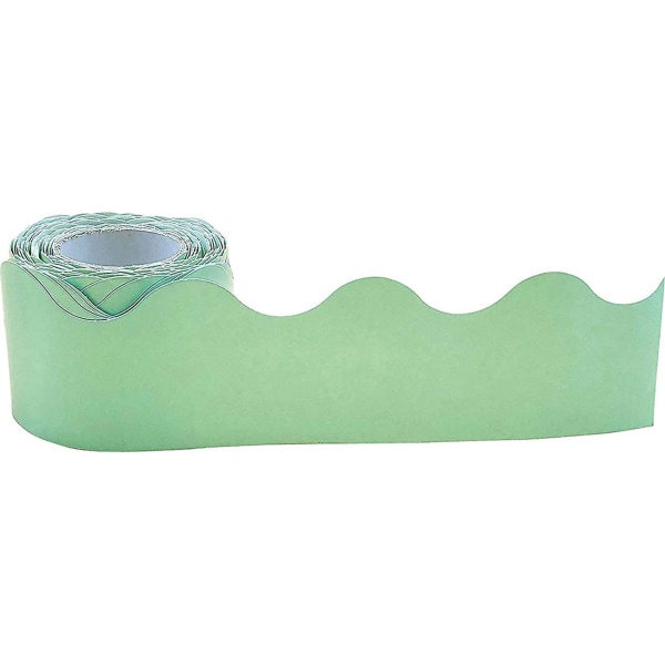 Mintgrön bågad rullad kantkant - 50 fot - Dekorera anslagstavlor, väggar, skrivbord, fönster, D mint green