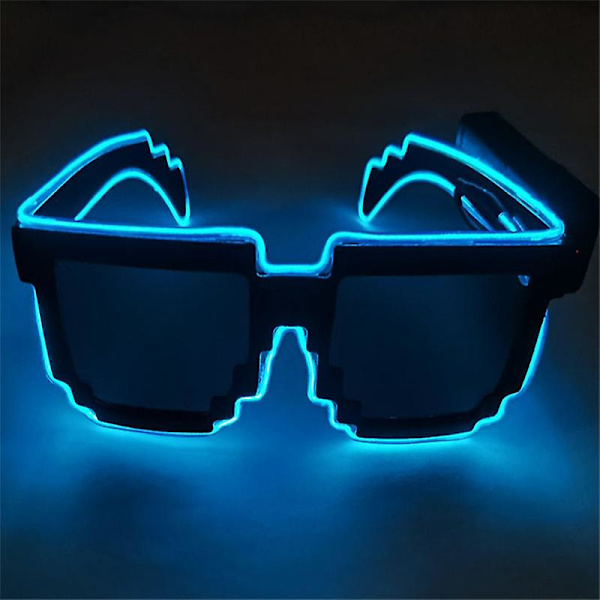Led Visor lasit 10 väriä Futuristiset lasit Light Up Lasit Hunajakenno Valolasit Aikuisille blue