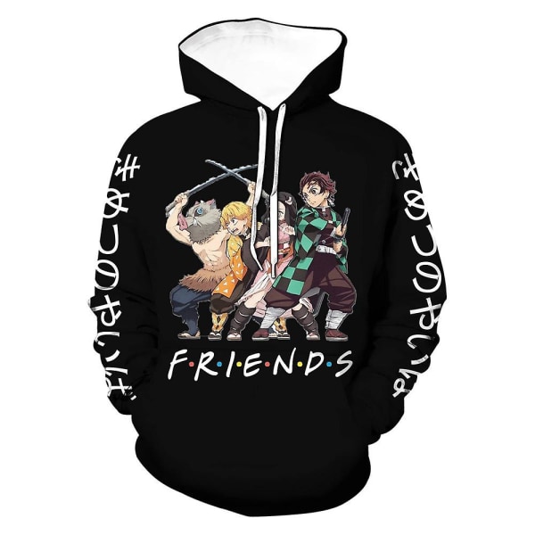 Voksne Demon Slayer Anime Hættetrøje Toppe Casual Hættetrøje Sweatshirt Gaver F M