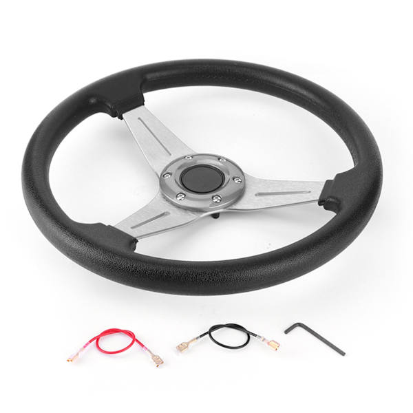 350mm/14in Racing Car Drifting Ratt Styrersättning Universell Modifierad TillbehörSilver
