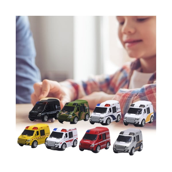 8 st Miniatyrleksaksbilar i Metall för Barn