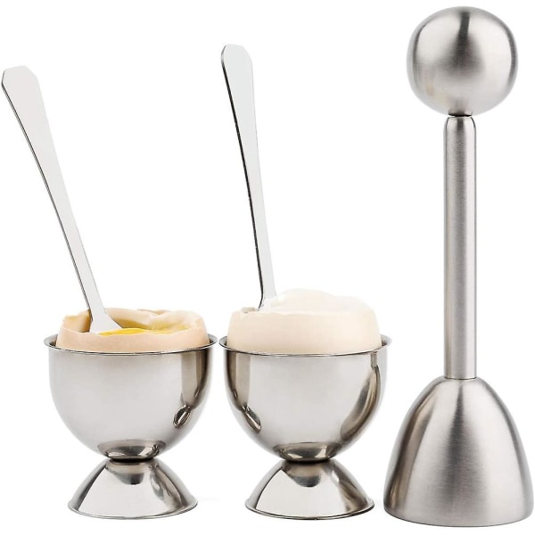 Egg Cutter, Egg Slicer Kjøkken Eggåpner Verktøy Egg Cracker Remover Egg Skall Separator For Hard So Silver
