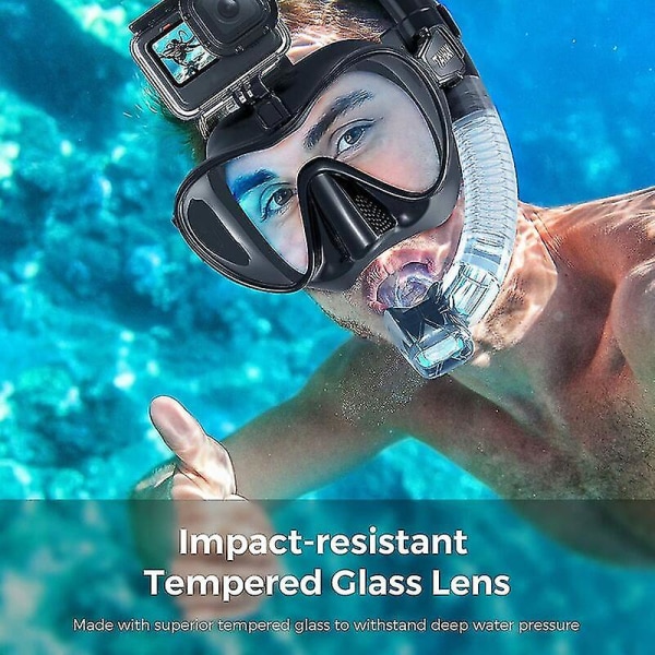 Snorkelmask, justerbara professionella dykglasögon Anti-dimma och läckagesäker panoramautsikt Hd för vuxna och ungdomar Vattensporter, simning, premium