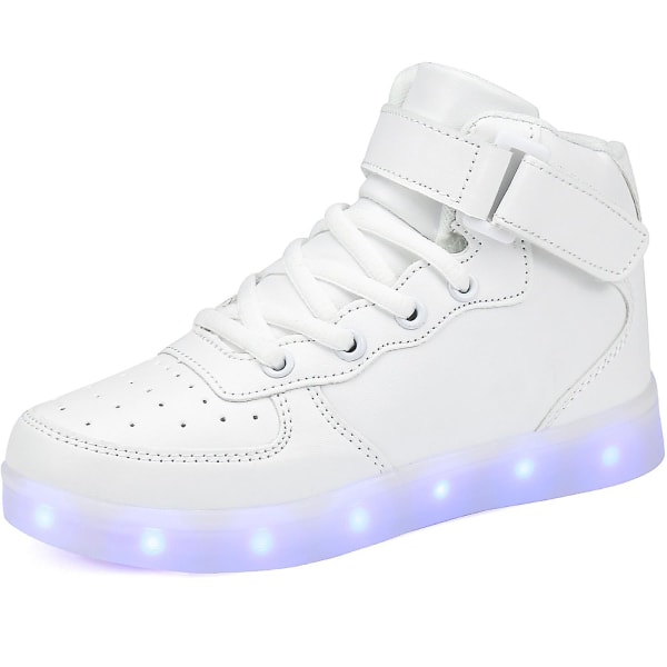 Lasten kengät Pojat Led Light Up -kengät Pojat Tytöt Urheilukengät 1600 White 40