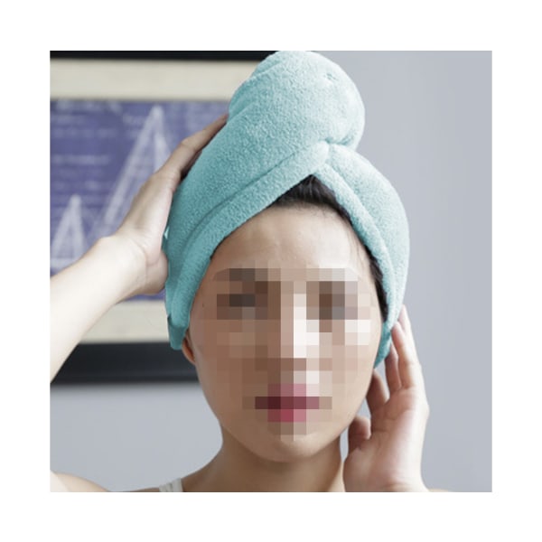Mikrofiberhårhåndkle – plysj mikrofiberhåndkle for hår – for kvinner med krøllete, langt, tykt hår – grønt