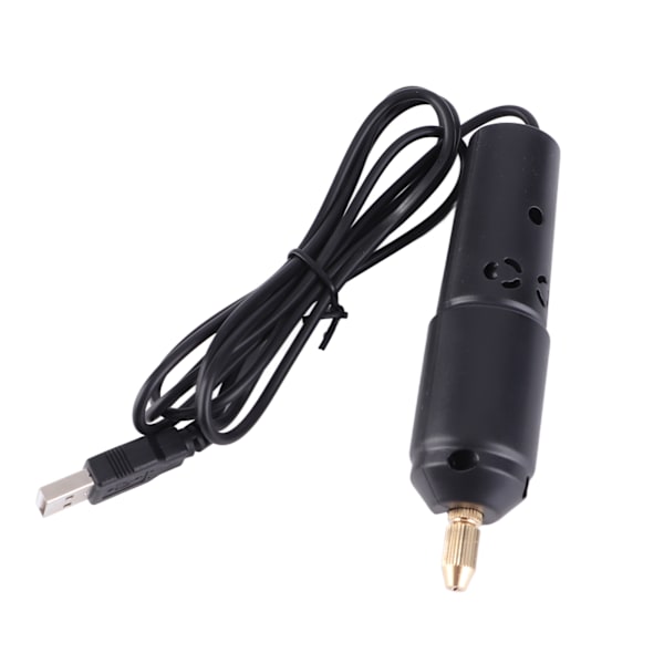 Mini elektrisk borr 360 graders rotation USB roterande verktyg borrning polering slipning set för pärla jadestone svart