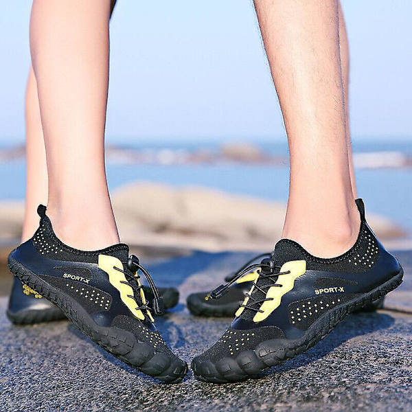 SnabbTorkande Barfota Skor för Kvinnor och Män - Strand, Simning, Vattenskor, Halksäkra, Yoga, Vandring, Surf, Aqua Skor, Unisex 1817 1817 Black EU44