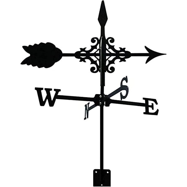 Metallinen tuuliviiri nuolella, puutarha H-paalu tuuliviiri tuuliviiri ammattimainen mittaustyökalu tuulen suunnan ilmaisin, 35 * 50 cm
