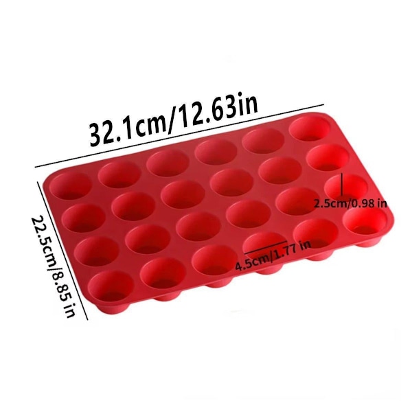 2 stk. 24 Huller Rund Silikone Kagebageform DIY Bageform til Nem Kagebagning