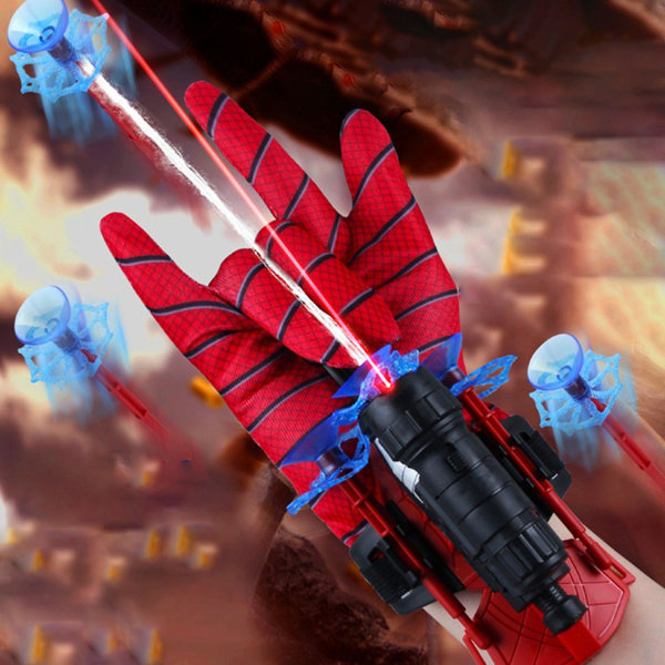 Spiderman Wrist Launcher Sterk sugekopp Katapult Leke Action Figur Spiderman Cosplay Toys Childr -ES Red1