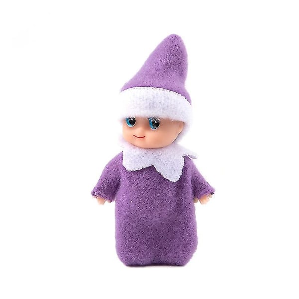 Toddler Baby Elf Dolls Christmas Baby Toy For Kids -ES Purple