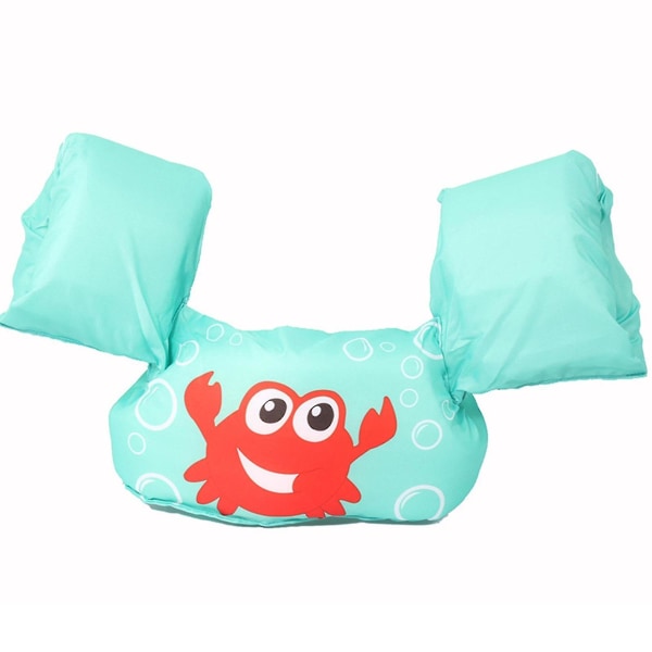 Livräddningsväst för småbarn, simväst, simringar för småbarn, flickor och pojkar, simvästar för pool Green Crab