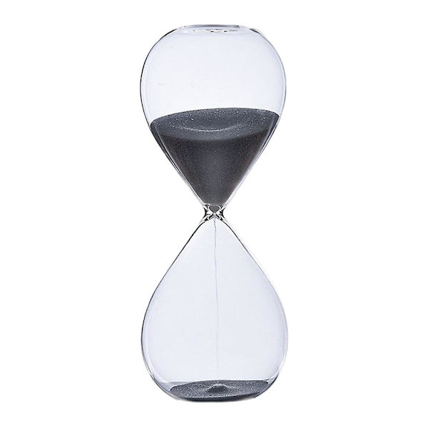 5/30/60 Minutters Rund Sandklokke Personlighet Glass Timeglass Ornamenter Nyhet Tidshåndteringsverktøy Black 30 Minutes