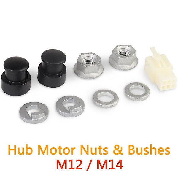 Sähköpyörän sähköpyörän napa Moottorin akseli M12 etulukkomutteri / lukko aluslevy / välike / mutterin cover 12 mm akselilla As shown