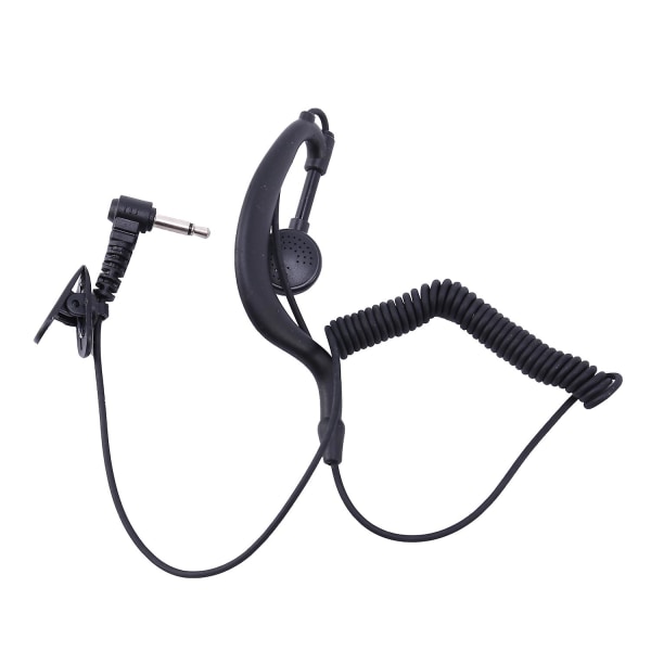 Øretelefon Øretelefon 3,5 mm G Shape Jack Lyt Kun ørestykke Headset kompatibelt med radiohøjttaler Mic kompatibel med walkie- -HG Black