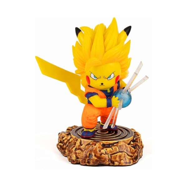 Pikachu Goku Figur - Super Saiyan 3 Action Figur GK, 4 tommer PVC fødselsdagsgave