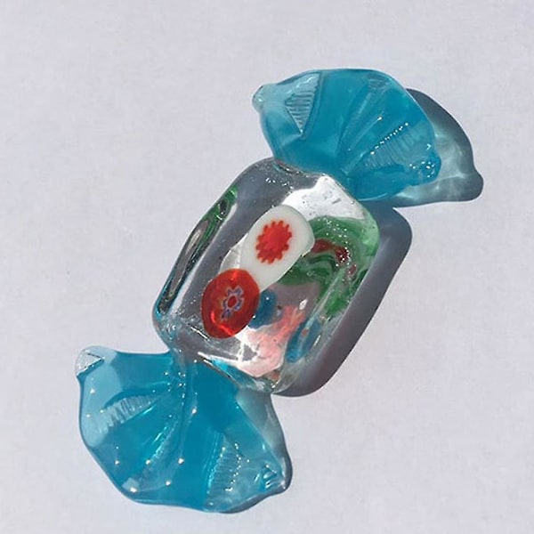 24 st färgglada presentbarn Murano-stil glasgodis söta prydnadsfigurer -ES As shown