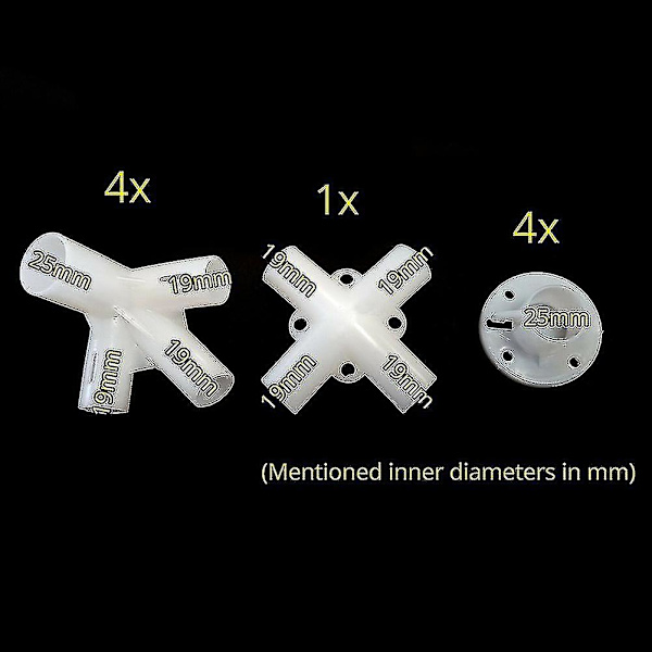 Reservdelar för 3x3m Paviljong Markis Tältfötter Hörn Mittkoppling 25/19mm 9pcs