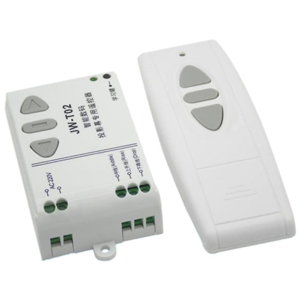 -t02 Ac 220v Motor Trådløs Fjernbetjening Switch Op Ned Stop Rørmotor Controller Frem Reverse Tx Rx Latched -HG White