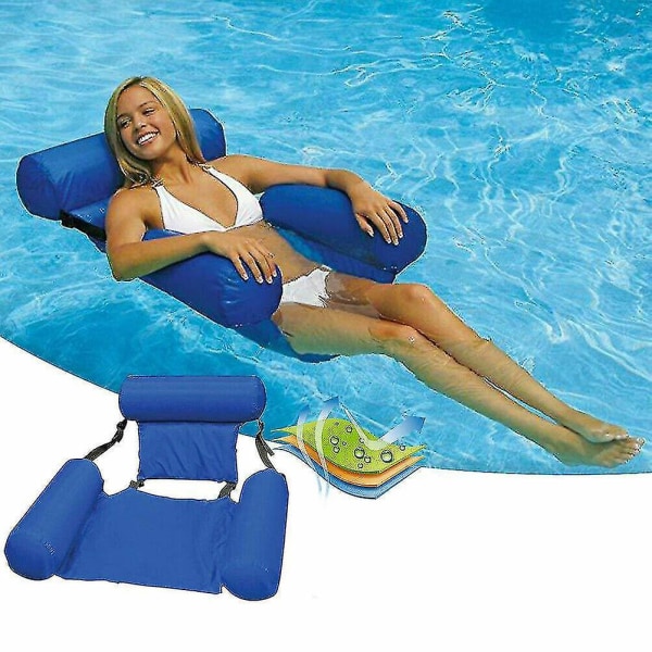 Flytande stol Poolstolar Uppblåsbar Lazy Water Bed Lounge Chair Hög kvalitet blue