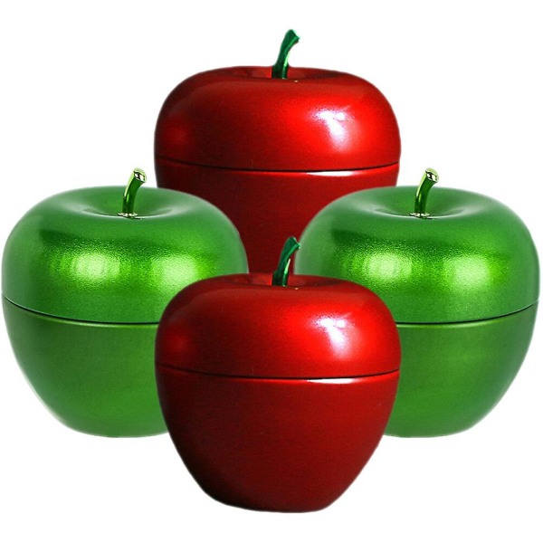4 kpl Metallista Säilytyskannen Joulutee Purkit Omena Muotoiset Makeispurkit Evästeet Makeispurkki Joulu Makeisastiat -ES 7.5x7.5cm