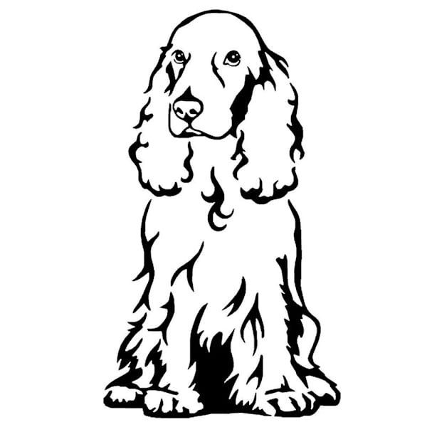 Cocker Spaniel -koiran auton ikkunatarra lemmikkitarra tyylitelty kuorma-auton koriste -HG Black