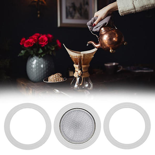 50 ml:n korvaavat tiivisteet ja suodatin 1 kupin Moka-/Break-/Mini-espressokoneille white