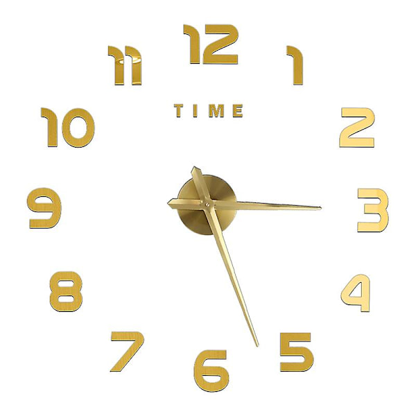 Roomalaiset Numerot Seinäkellot 3d DIY Peili Seinäkello Akryyli Tarra Muodikkaat Kvartsikellot Kello Koti Sisustus Reloj De Pared Gold G 27inch 2D (No EVA)